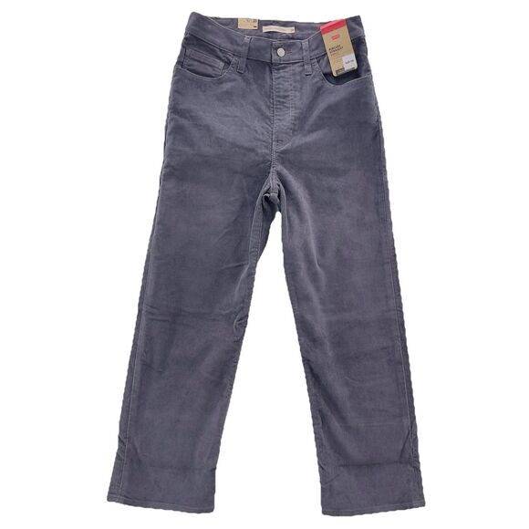 Levi's Denim - Levi's Jeans Women's 28x27 Gray Ribcage Cords High Rise Straight Ankle American